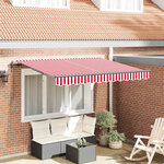 vidaXL Auvent Rétractable Rouge et Blanc 250 x 200 cm