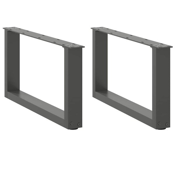 vidaXL Pieds de table basse en U 2 pièces Anthracite 60 x (30-31) cm Acier