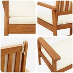 vidaXL Chaise de jardin avec coussin 2 Pièces Marron Bois d'acacia massif