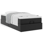 VidaXL Cadre de lit ottoman avec matelas noir 90x200 cm similicuir