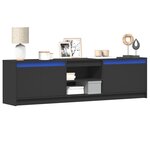 vidaXL Meuble TV avec LED noir 180x34x50 cm bois d'ingénierie