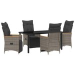 vidaXL Ensemble de salle à manger pour jardin 5 Pièces Gris Poly rotin
