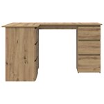vidaXL Bureau d'angle chêne artisanal 145x100x76 cm bois d'ingénierie