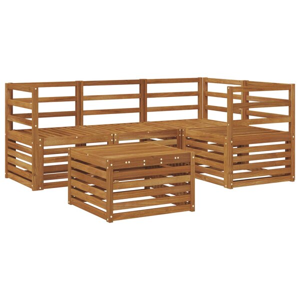 vidaXL Ensemble de canapés d'extérieur 5 Pièces Naturel