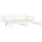 vidaXL Lit coulissant Blanc Bois de pin massif 2x(90x200) cm