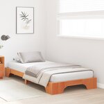 vidaXL Cadre de Lit Marron Ciré Bois Massif 90 x 190 cm Durable