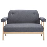 vidaXL Canapé à 2 places Tissu Gris foncé
