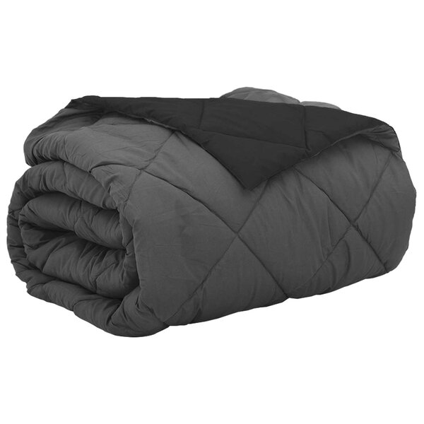 vidaXL Duvet d'été simple Noir et anthracite 240 x 260 cm Microfibre