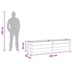 vidaXL Jardinière surélevée Marron 250 x 50 x 54 cm WPC et Aluminium