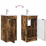 vidaXL Meuble de salle de bain avec évier Chêne fumé 42 x 40 x 84 5 cm