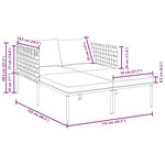 vidaXL Chaise Longue avec Coussins pour 2 Personnes Anthracite 115x153x69 5 cm Acier