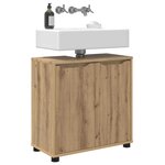 vidaXL Armoire de lavabo de salle de bain avec étagère Chêne artisanal