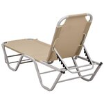 vidaXL Chaise longue aluminium et textilène crème