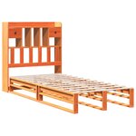 vidaXL Lit bibliothèque sans matelas cire marron 100x200 cm pin massif