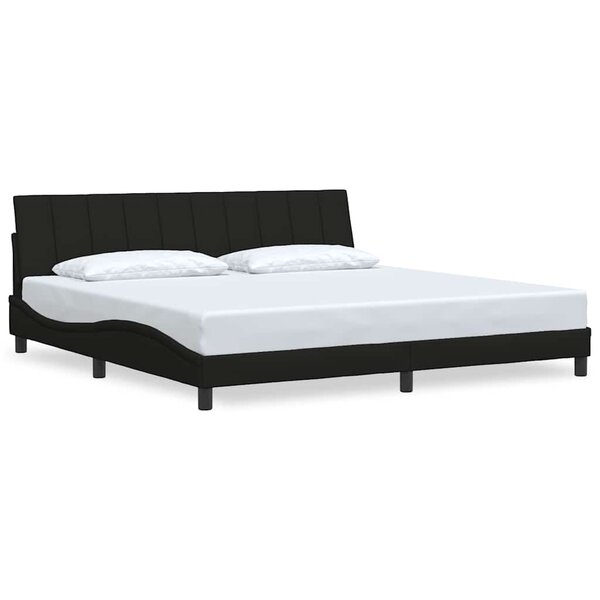 vidaXL Cadre de lit sans matelas Hanko noir 200x200 cm tissu