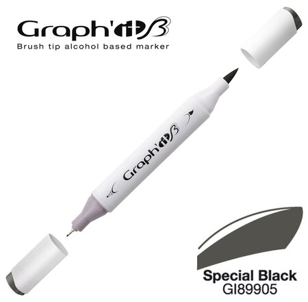 Marqueur manga à l'alcool Graph'it Brush 9905 Special Black