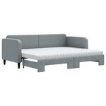 vidaXL Lit de jour avec gigogne et matelas gris clair 80x200 cm tissu