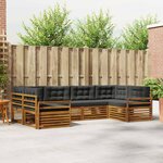 vidaXL Ensemble de canapés d'extérieur 6 Pièces Naturel et Anthracite