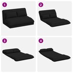 vidaXL Fauteuil de sol ajustable Noir Tissu