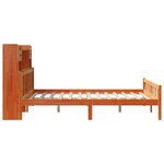 vidaXL Lit bibliothèque sans matelas cire marron 160x200 cm pin massif