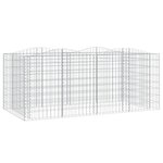 vidaXL Lit surélevé à gabions arqué 200x100x100 cm Fer galvanisé