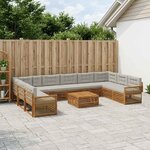vidaXL Ensembles de canapés avec coussin 11 Pièces Bois d'Acacia Massif
