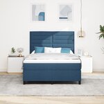 vidaXL Lit à Ressort avec Matelas Bleu 160x200 cm Tissu