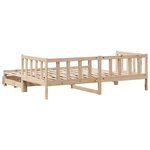 vidaXL Lit de jour avec gigogne et tiroirs sans matelas 90x190 cm