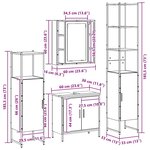 vidaXL Ensemble de mobilier de salle de bain avec étagère 4 Pièces Marron