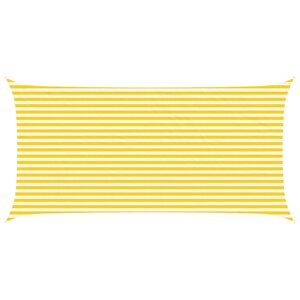 vidaXL Voile d'ombre Jaune et blanc 3 x 6 m 100 polyester Oxford