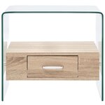 vidaXL Table basse avec tiroir 50x50x45 cm Verre trempé