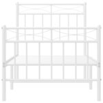 vidaXL Cadre de lit métal sans matelas avec pied de lit blanc 75x190cm