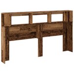 vidaXL Tête de lit à LED vieux bois 180x18 5x103 5cm bois d'ingénierie