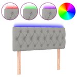 vidaXL Tête de lit à LED Gris clair 100x7x78/88 cm Tissu