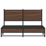 vidaXL Cadre de lit en métal sans matelas chêne marron 137x190 cm
