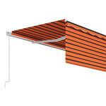 vidaXL Auvent manuel rétractable avec store 5x3 m Orange et marron