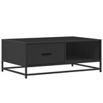 vidaXL Table basse noir 90x57x35 cm bois d'ingénierie et métal