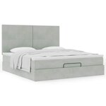 VidaXL Cadre de lit ottoman et matelas gris clair 180x200cm velours