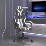 vidaXL Chaise de jeu pivotante Noir et blanc Similicuir