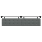 vidaXL Tête de lit suspendue Gris foncé tissu