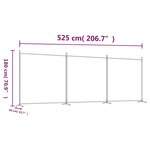 vidaXL Cloison de séparation 3 panneaux Anthracite 525x180 cm Tissu