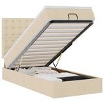 vidaXL Lit ottoman avec matelas crème 100x200 cm tissu