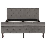 vidaXL Cadre de lit sans matelas gris velours 120x200 cm