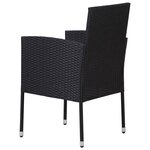 vidaXL Chaises de jardin coussins blanc crème 4Pièces noir résine tressée