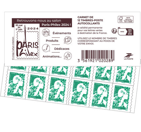 FRANCE SÉRIE 3 Timbres Marianne l'engagée surchargée - 2024 Neuf** (14