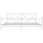 vidaXL Cadre de lit métal avec tête de lit/pied de lit blanc 193x203cm