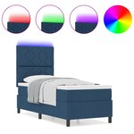vidaXL Lit à sommier avec matelas et LED bleue 80x200 cm en tissu