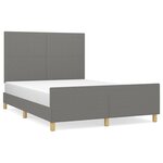 vidaXL Cadre de lit sans matelas gris foncé 140x190 cm tissu
