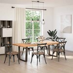 vidaXL Pieds de table à manger en forme de V 2 pièces Acier naturel 80 x (72-73 3) cm Acier