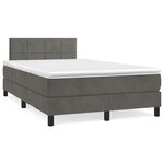 vidaXL Sommier à lattes de lit avec matelas LED gris foncé 120x190 cm